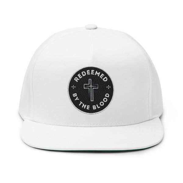 Redeemed by the Blood Flat Bill Cap (Embroidery) - Image 5