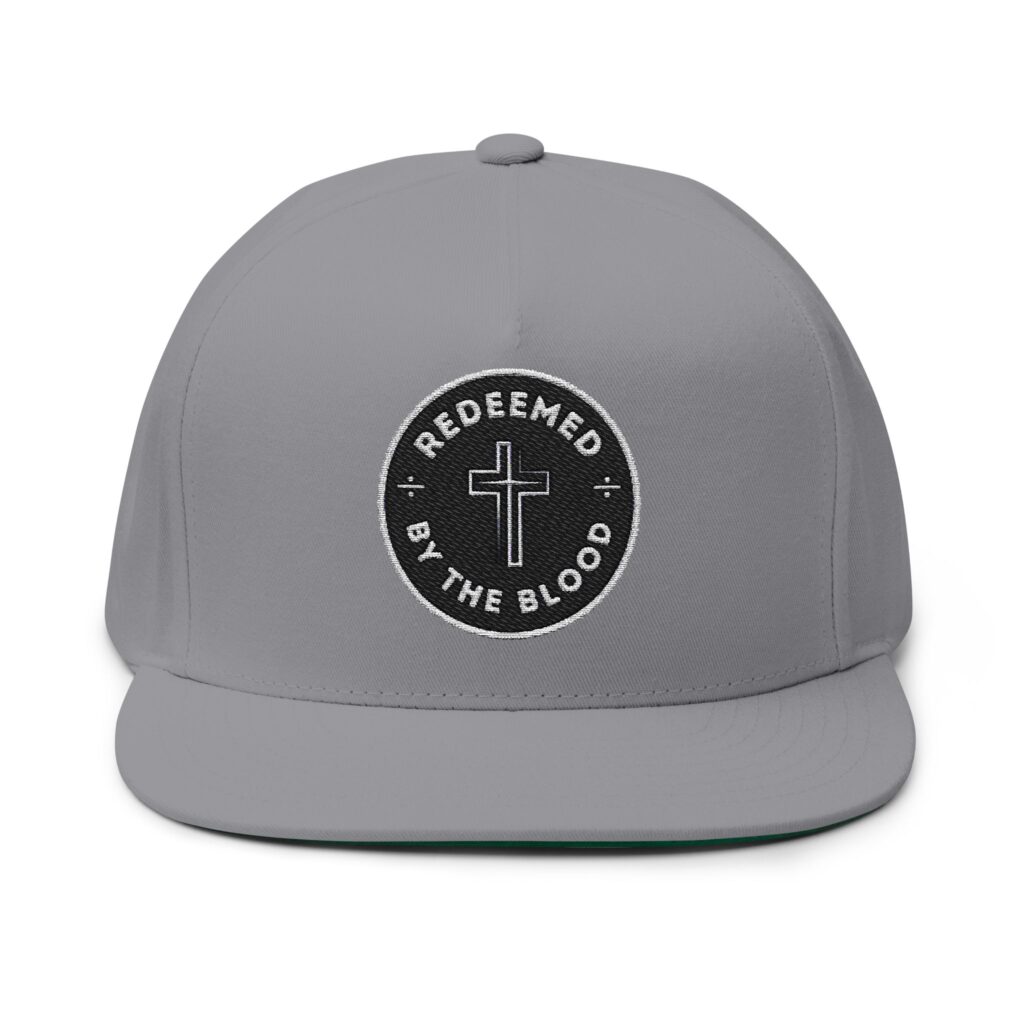 Redeemed by the Blood Flat Bill Cap (Embroidery)